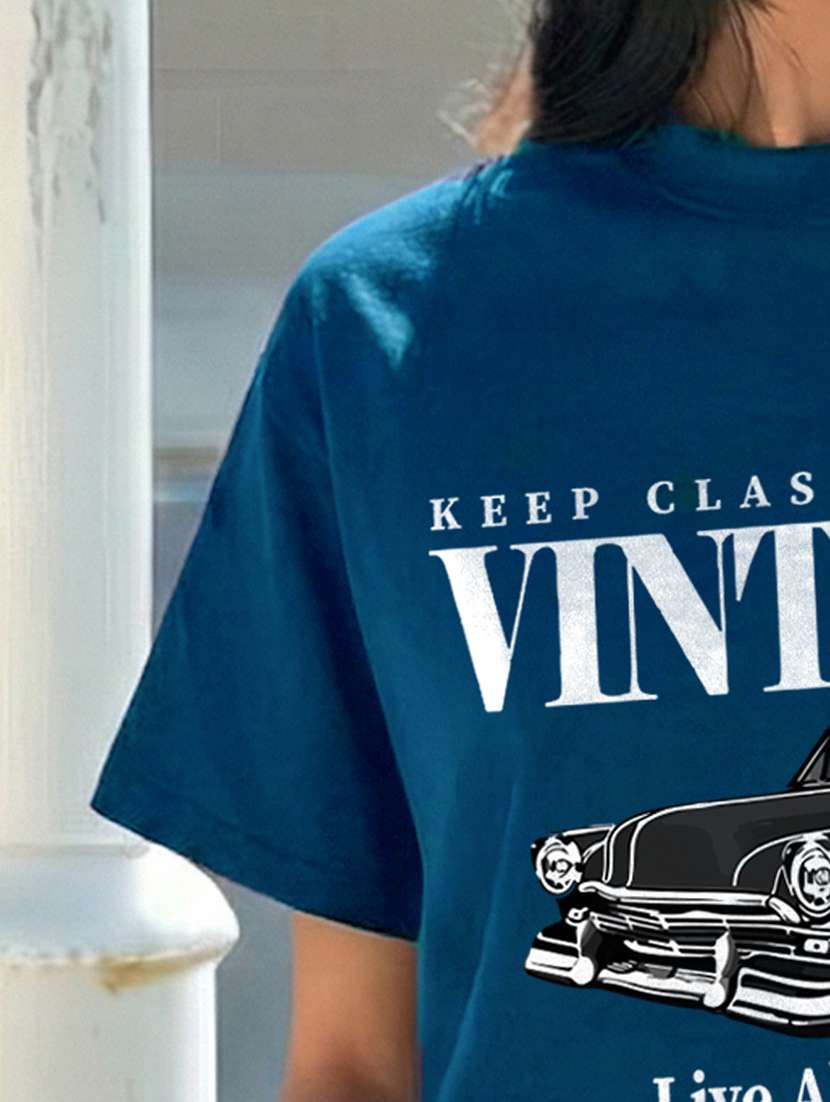 women printed short sleeve oversized t-shirt - 22466760 -  Standard Image - 4