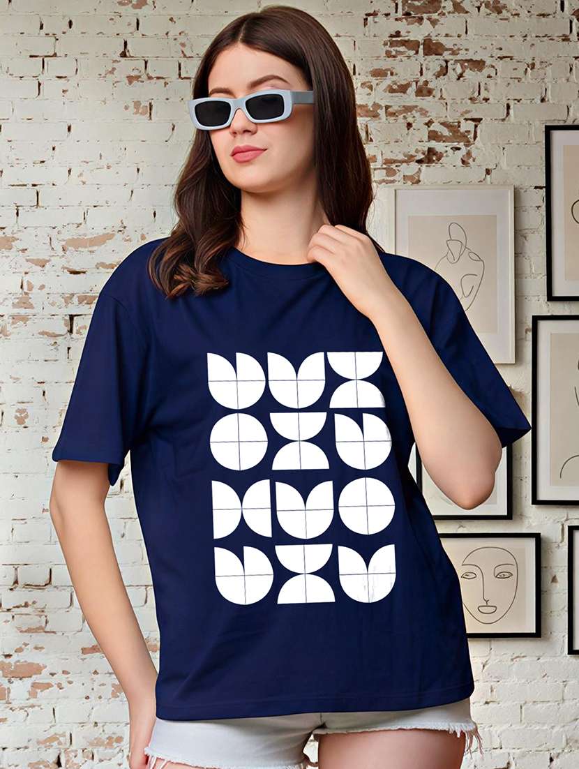 women printed short sleeve oversized t-shirt - 22466824 -  Standard Image - 1
