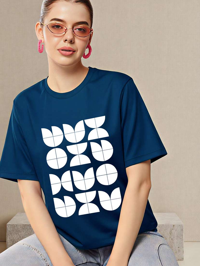 women printed short sleeve oversized t-shirt - 22466836 -  Standard Image - 1