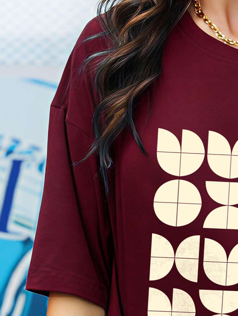 women printed short sleeve oversized t-shirt - 22466851 -  Standard Image - 4