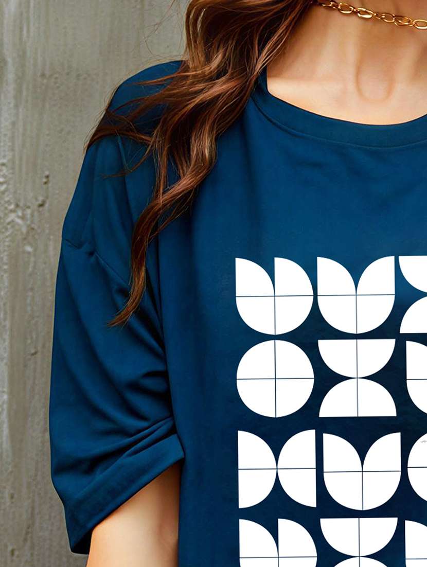 women printed short sleeve oversized t-shirt - 22466855 -  Standard Image - 4