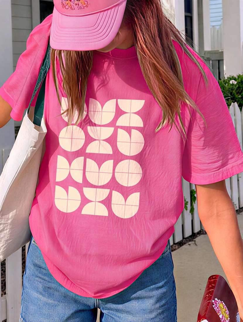 women printed short sleeve oversized t-shirt - 22466857 -  Standard Image - 1