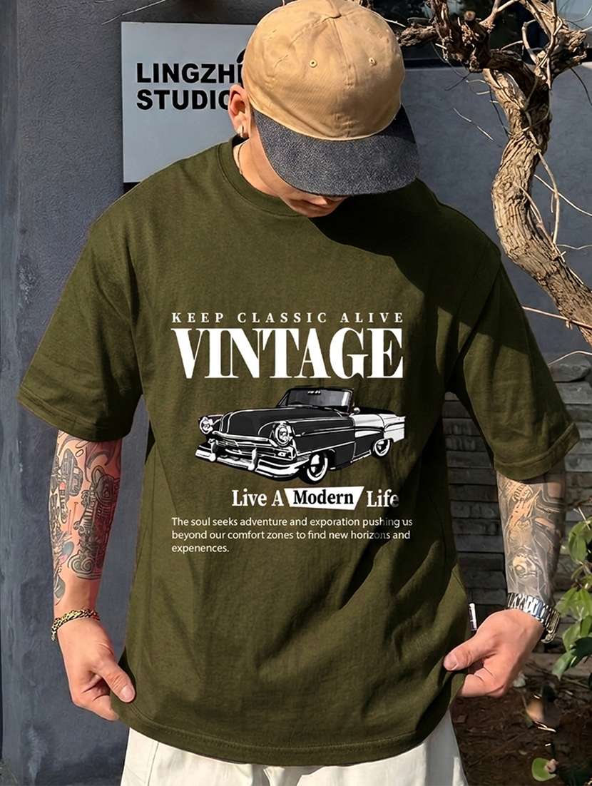 men printed short sleeve oversized t-shirt - 22467005 -  Standard Image - 1