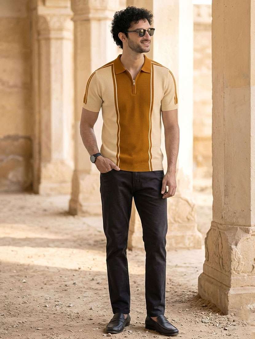 men color block short sleeve regular fit polo t-shirt - 22467029 -  Standard Image - 4