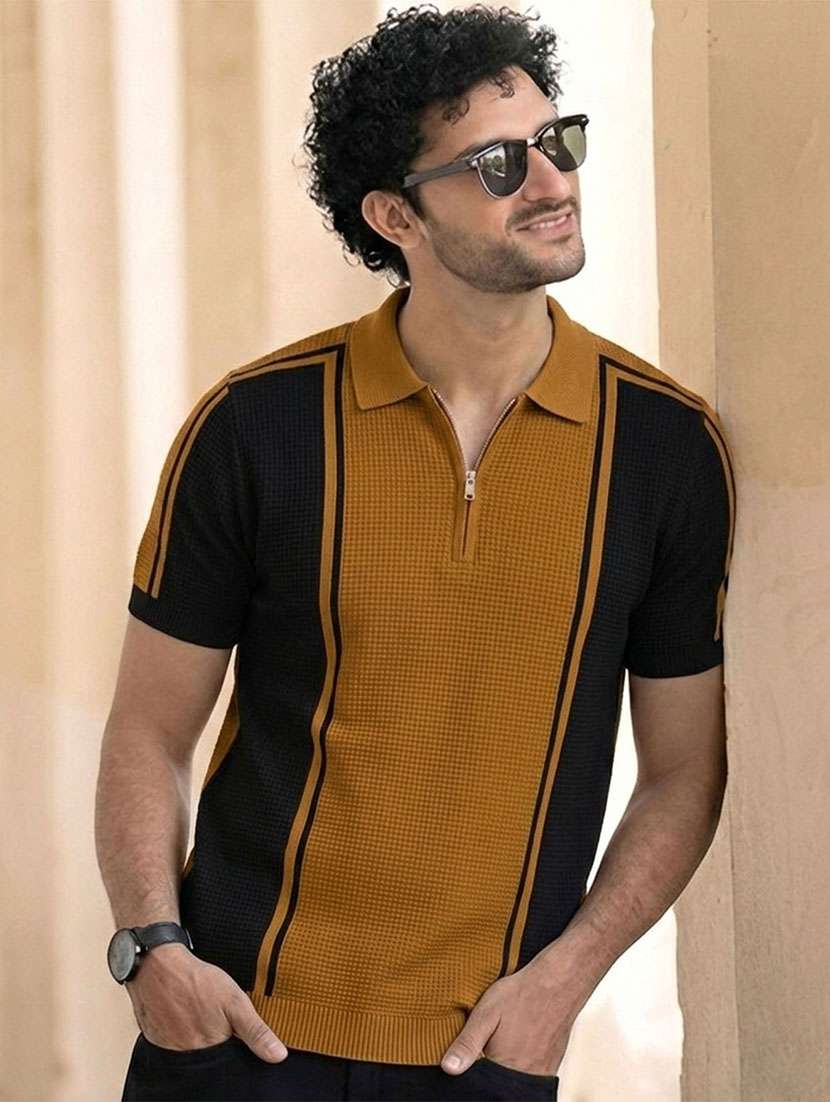 men color block short sleeve regular fit polo t-shirt - 22467030 -  Standard Image - 1