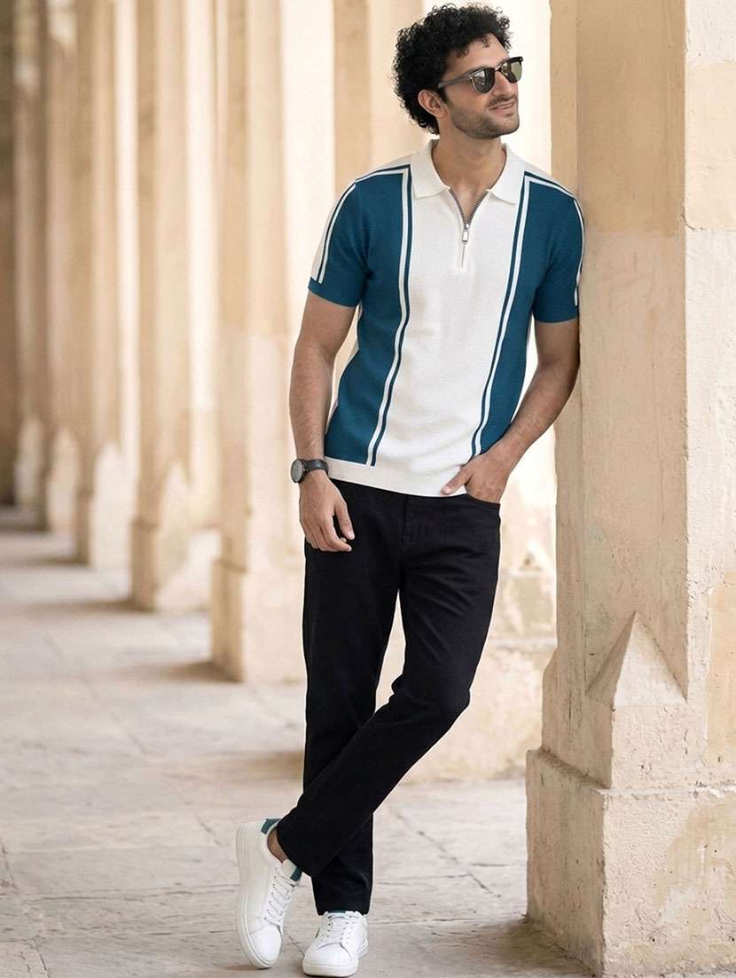 men color block short sleeve regular fit polo t-shirt - 22467034 -  Standard Image - 4