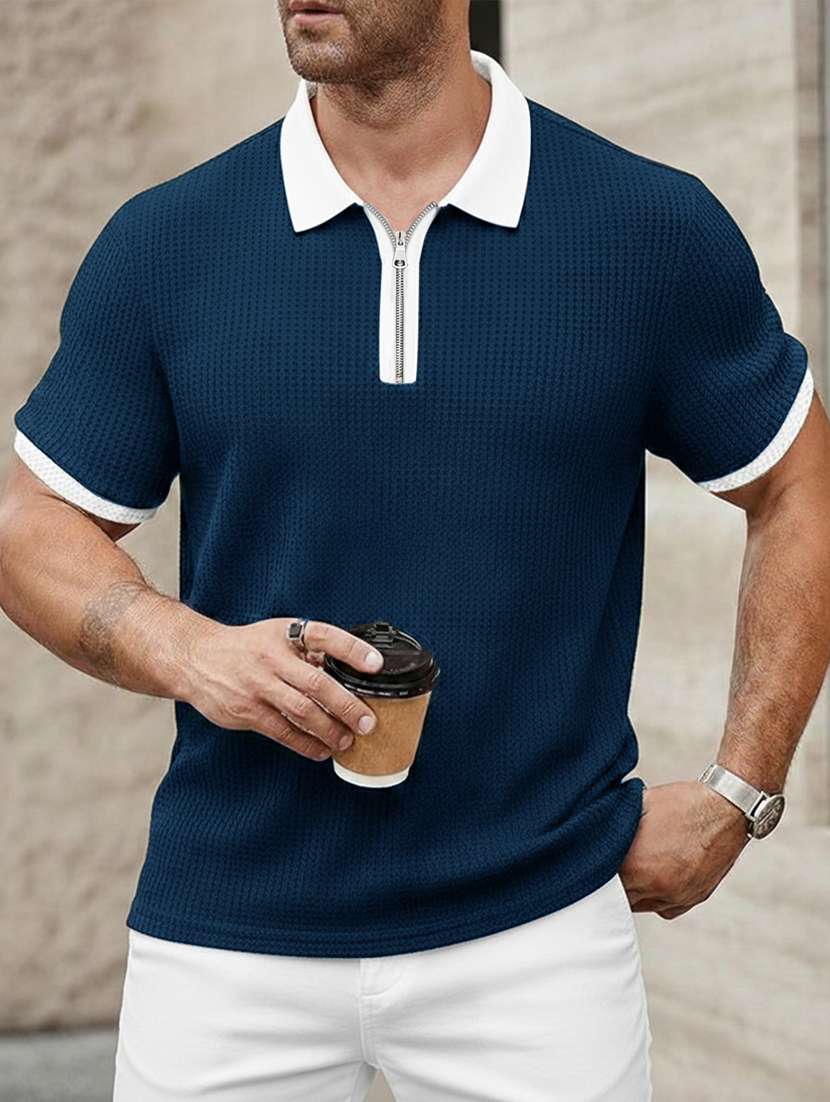 men self design short sleeve regular fit polo t-shirt - 22467262 -  Standard Image - 1