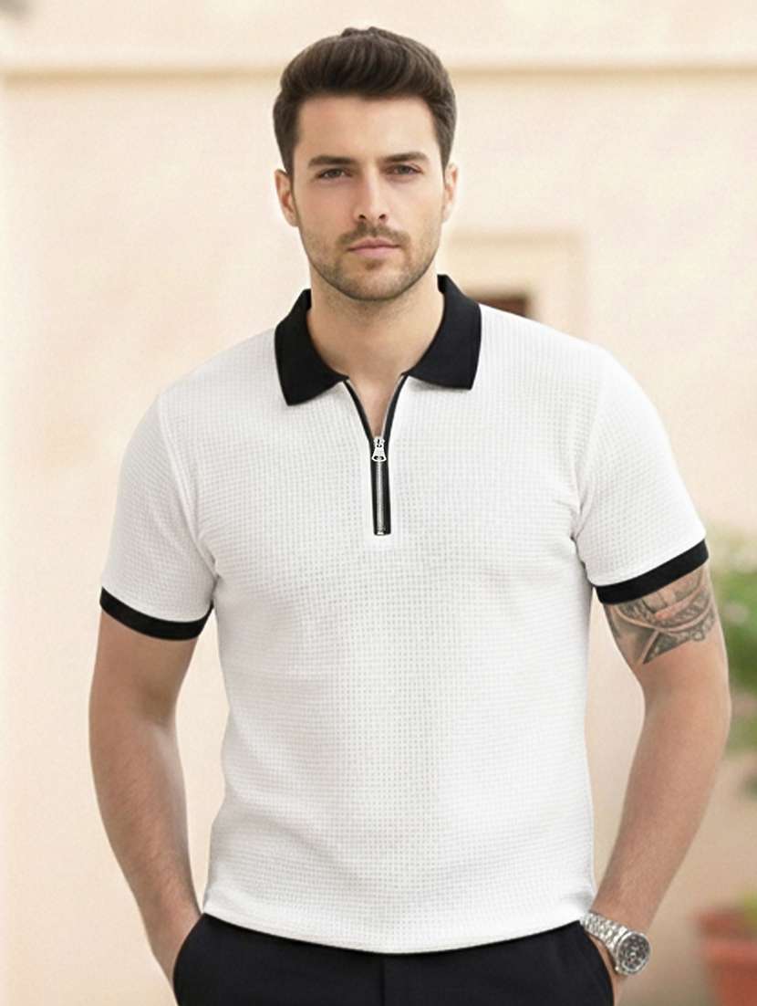 men self design short sleeve regular fit polo t-shirt - 22467267 -  Standard Image - 1