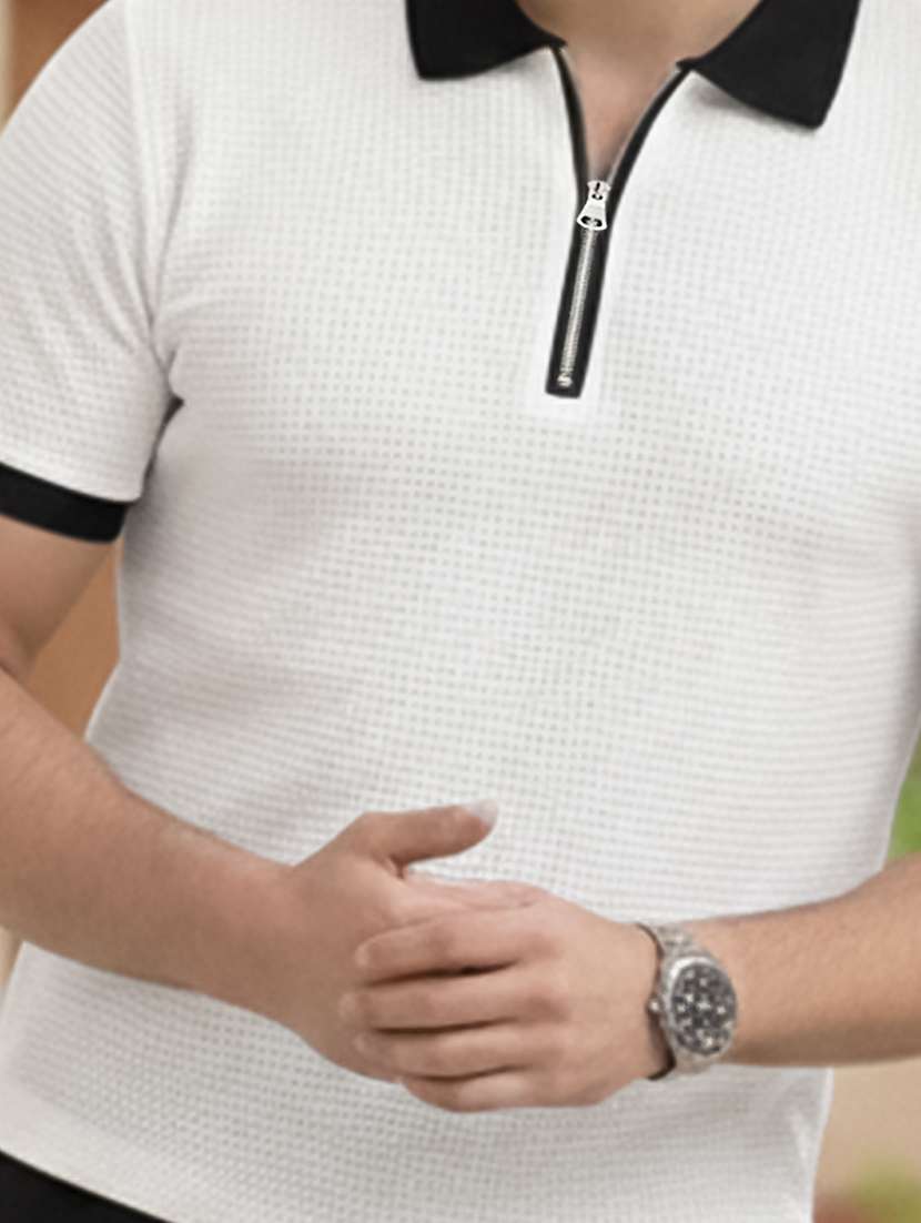 men self design short sleeve regular fit polo t-shirt - 22467267 -  Standard Image - 4