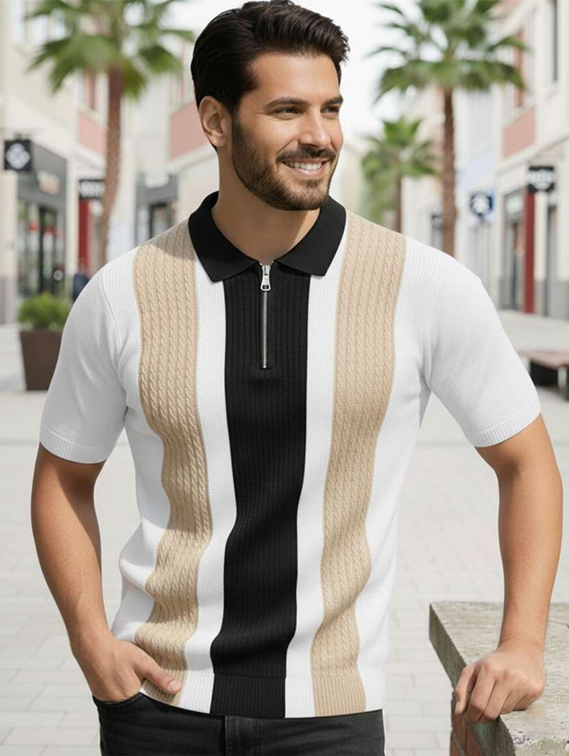 men color block short sleeve regular fit polo t-shirt - 22467334 -  Standard Image - 1