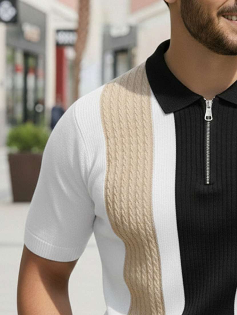 men color block short sleeve regular fit polo t-shirt - 22467334 -  Standard Image - 4