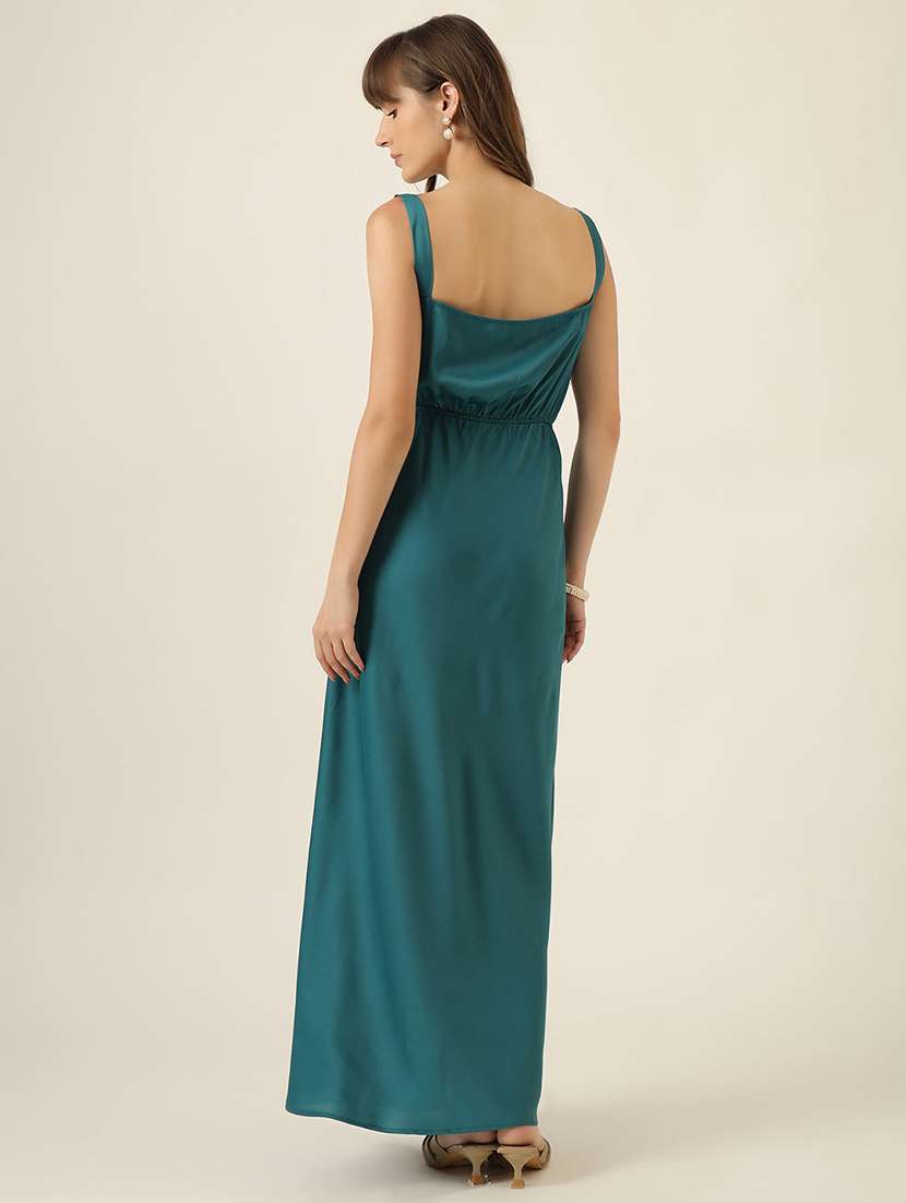 women solid shoulder strap a-line maxi dress - 22467472 -  Standard Image - 4