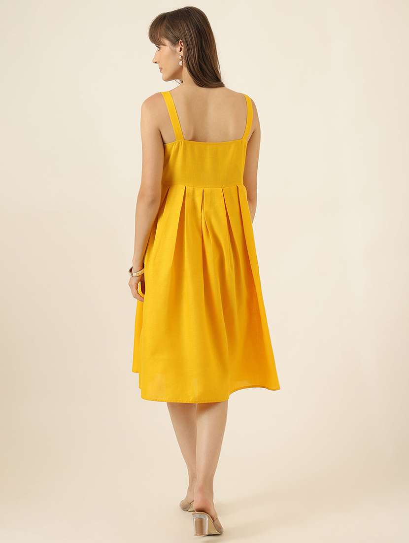 women solid shoulder strap a-line dress - 22467474 -  Standard Image - 4