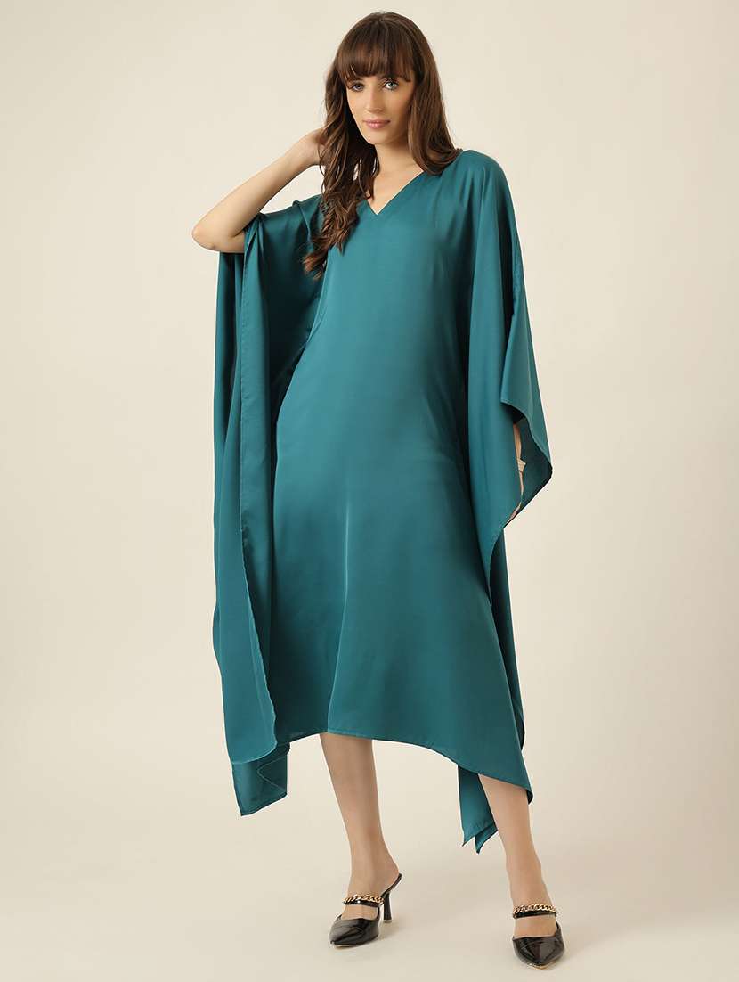 women solid kimono sleeve kaftan dress - 22467486 -  Standard Image - 1