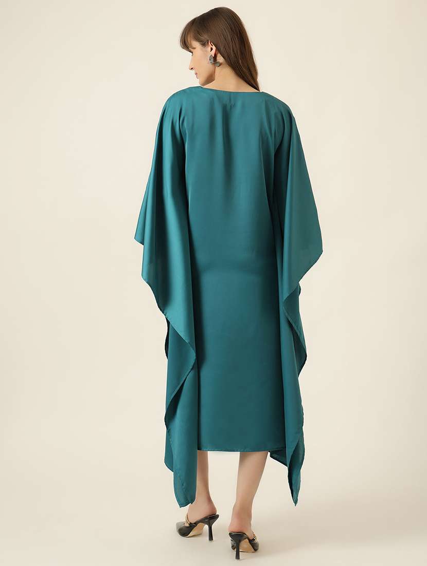 women solid kimono sleeve kaftan dress - 22467486 -  Standard Image - 4