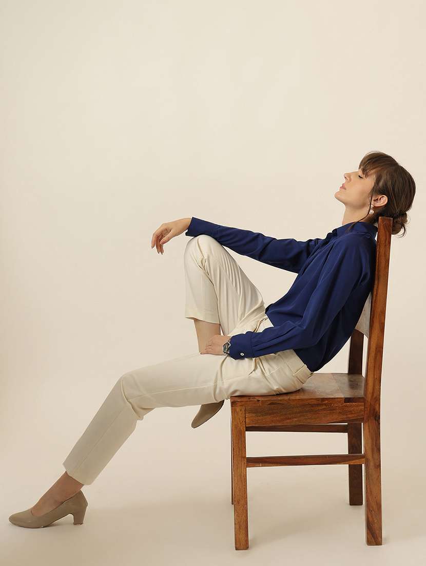 women solid long sleeve regualr fit shirt - 22467494 -  Standard Image - 4