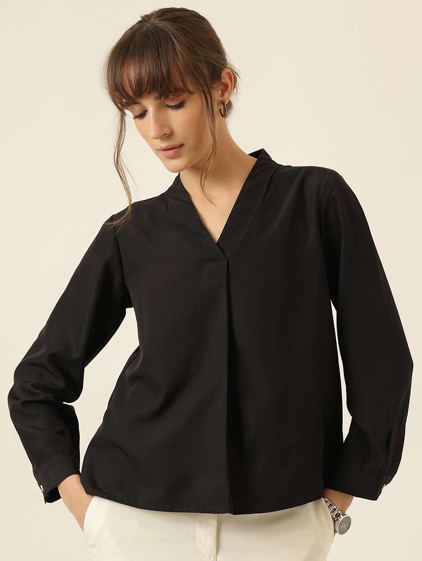 women solid long sleeve top  - 22467498 -  Standard Image - 1