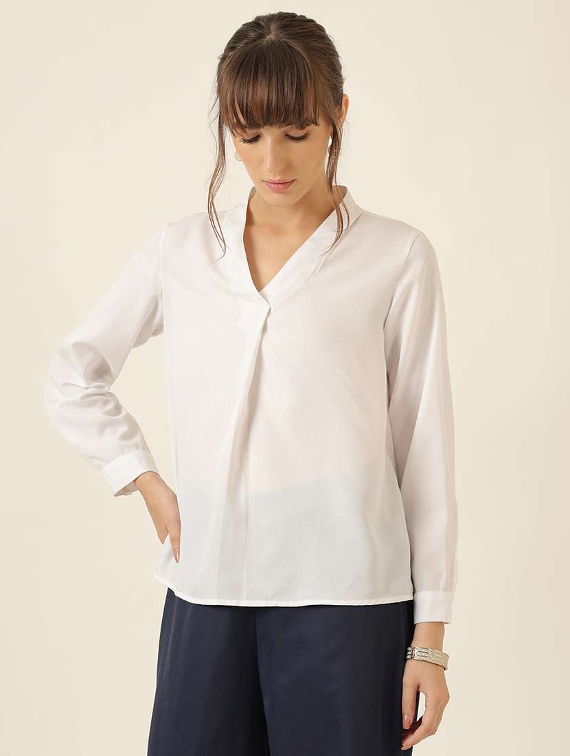 women solid long sleeve top  - 22467499 -  Standard Image - 1