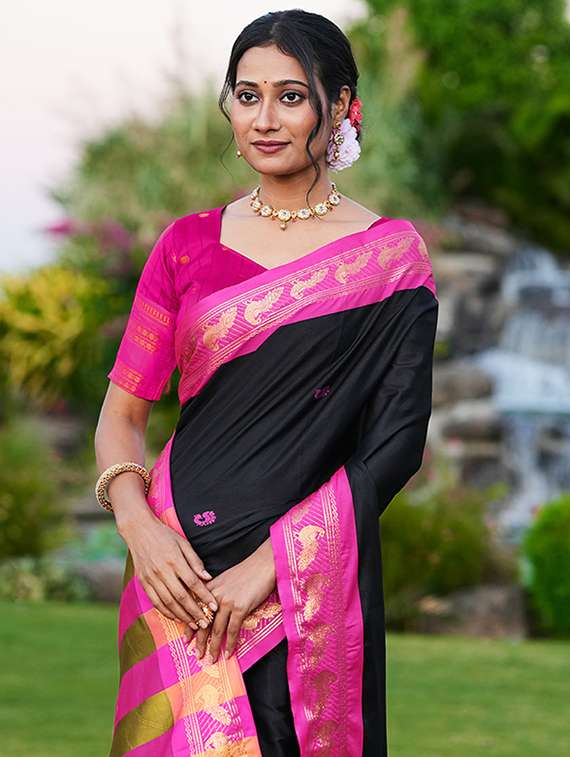 women self designed saree with attached blouse with blouse - 22467535 -  Standard Image - 1