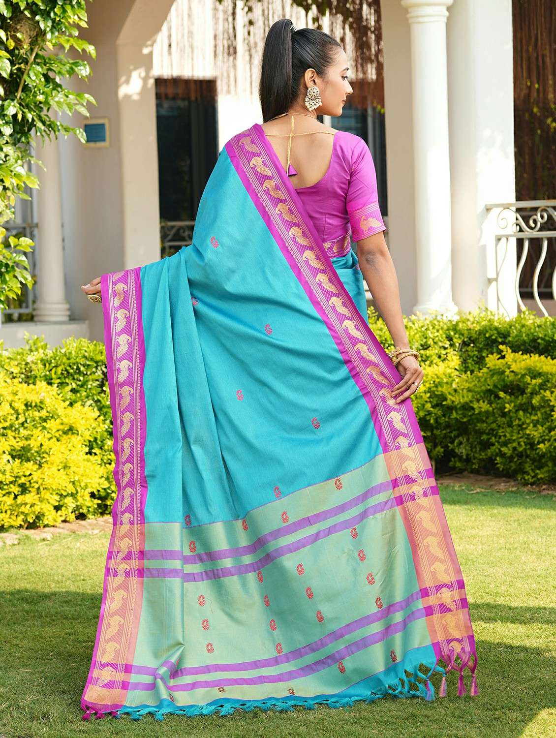 women self designed saree with attached blouse with blouse - 22467543 -  Standard Image - 4