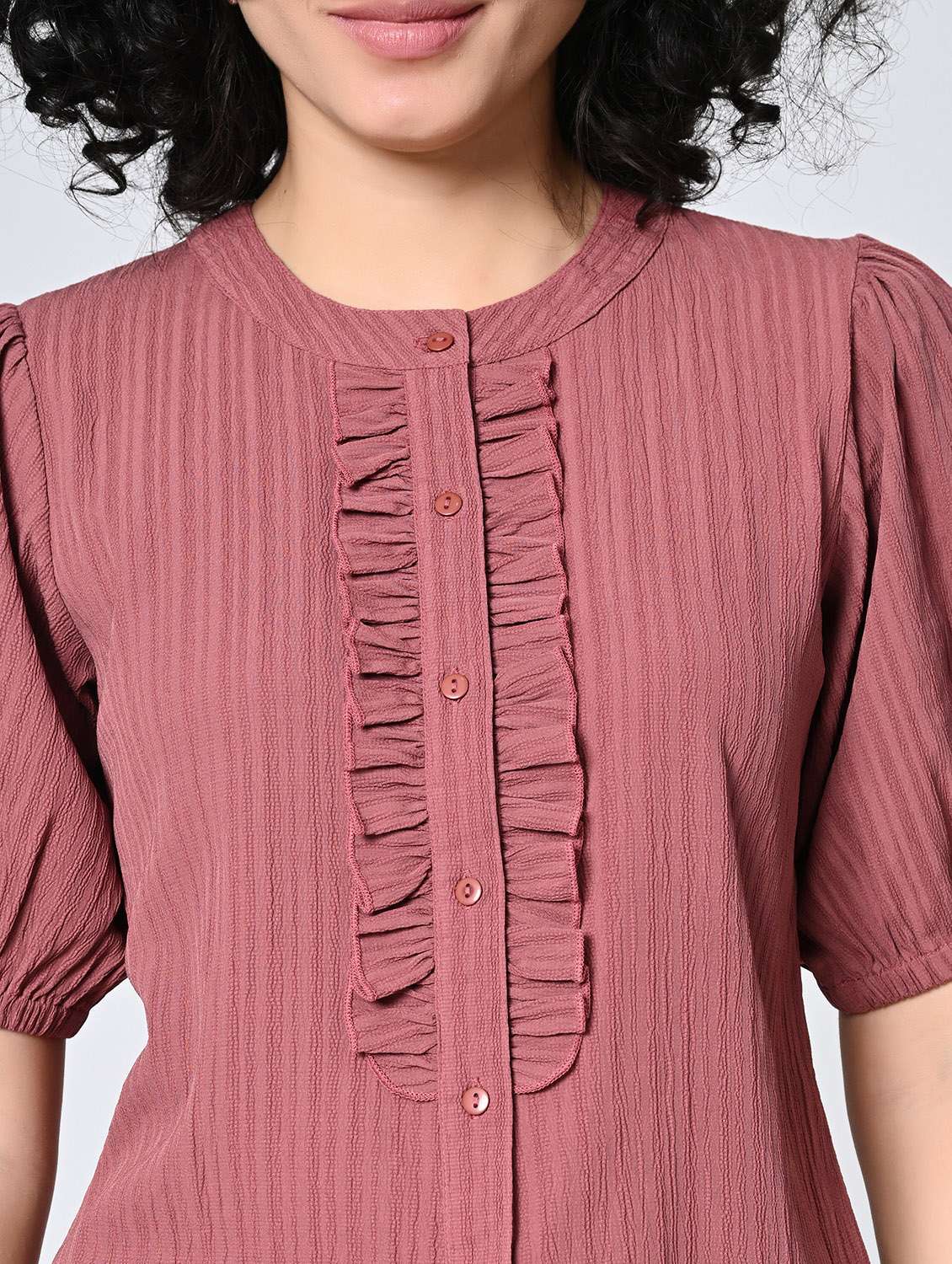 Women Solids Pink Polyester Regular Top - 22467619 -  Standard Image - 1