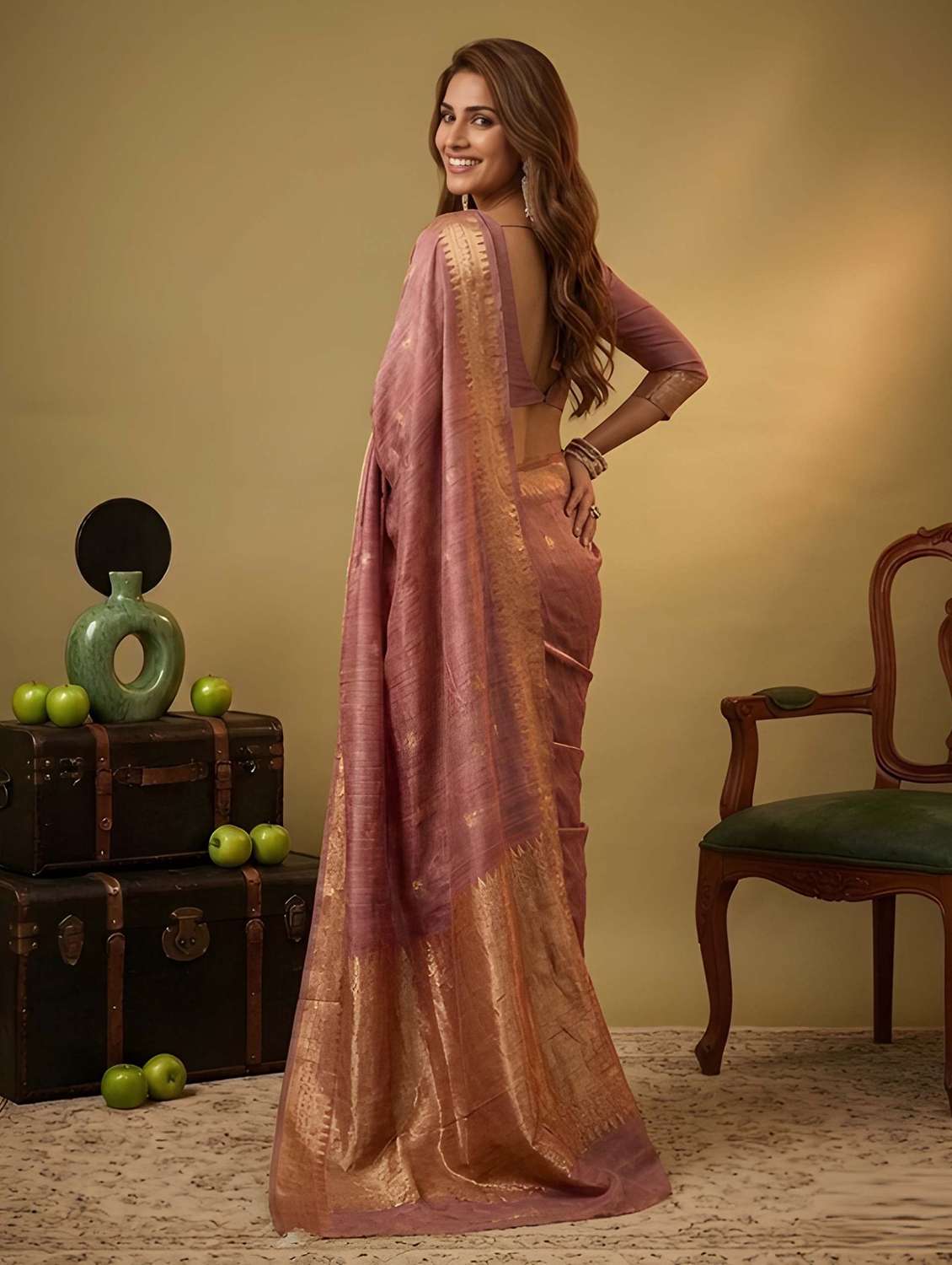 women self designed saree with attached blouse with blouse - 22467667 -  Standard Image - 4