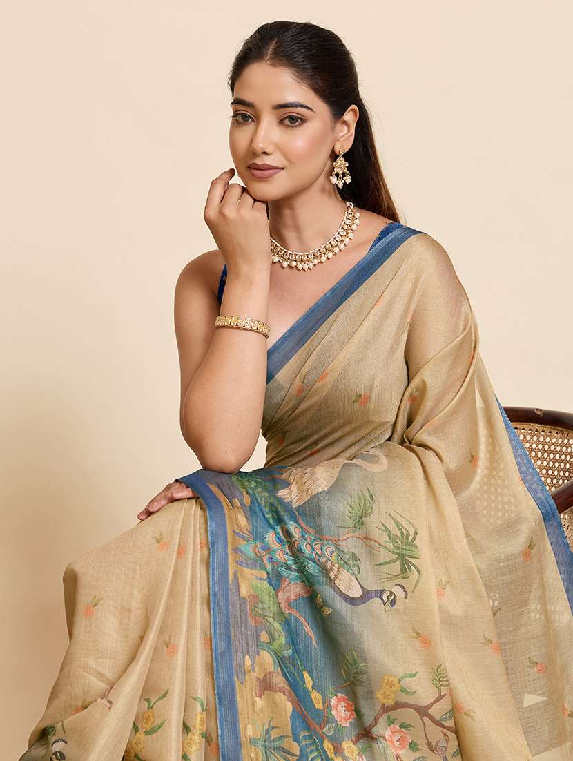Women Colored Printed Saree With Blouse - 22467669 -  Standard Image - 1