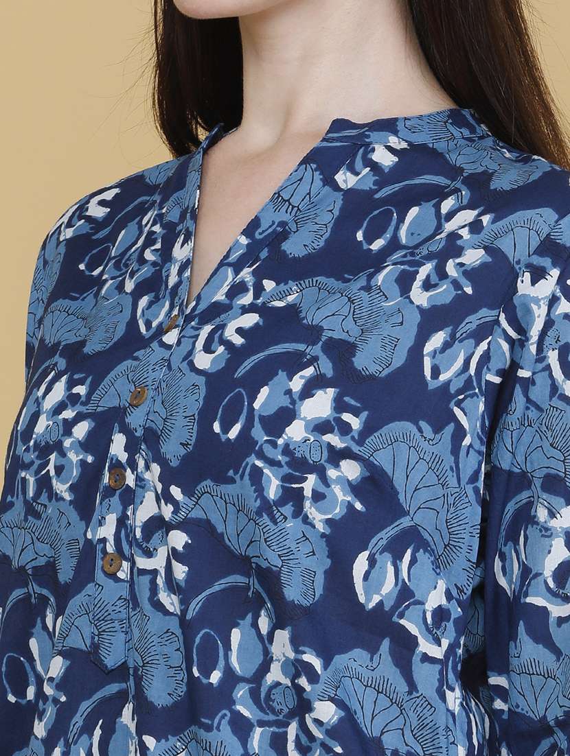 women printed three quarter sleeves straight kurta - 22467751 -  Standard Image - 1