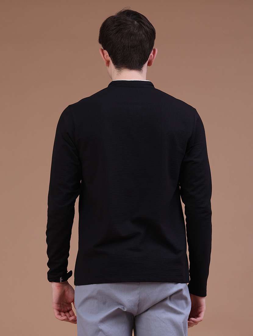 Men Textured Long Sleeve Regular Fit T-shirt - 22467815 -  Standard Image - 4