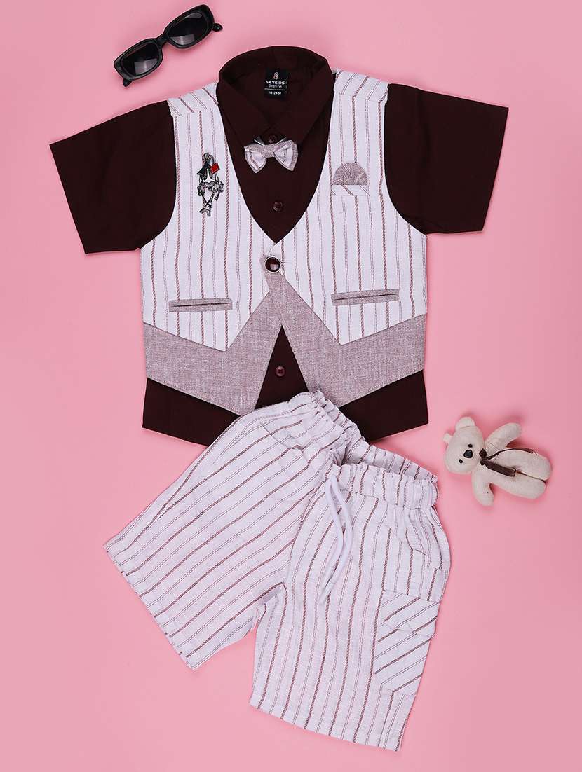 boys printed collared neck shirt and shorts set - 22467957 -  Standard Image - 1