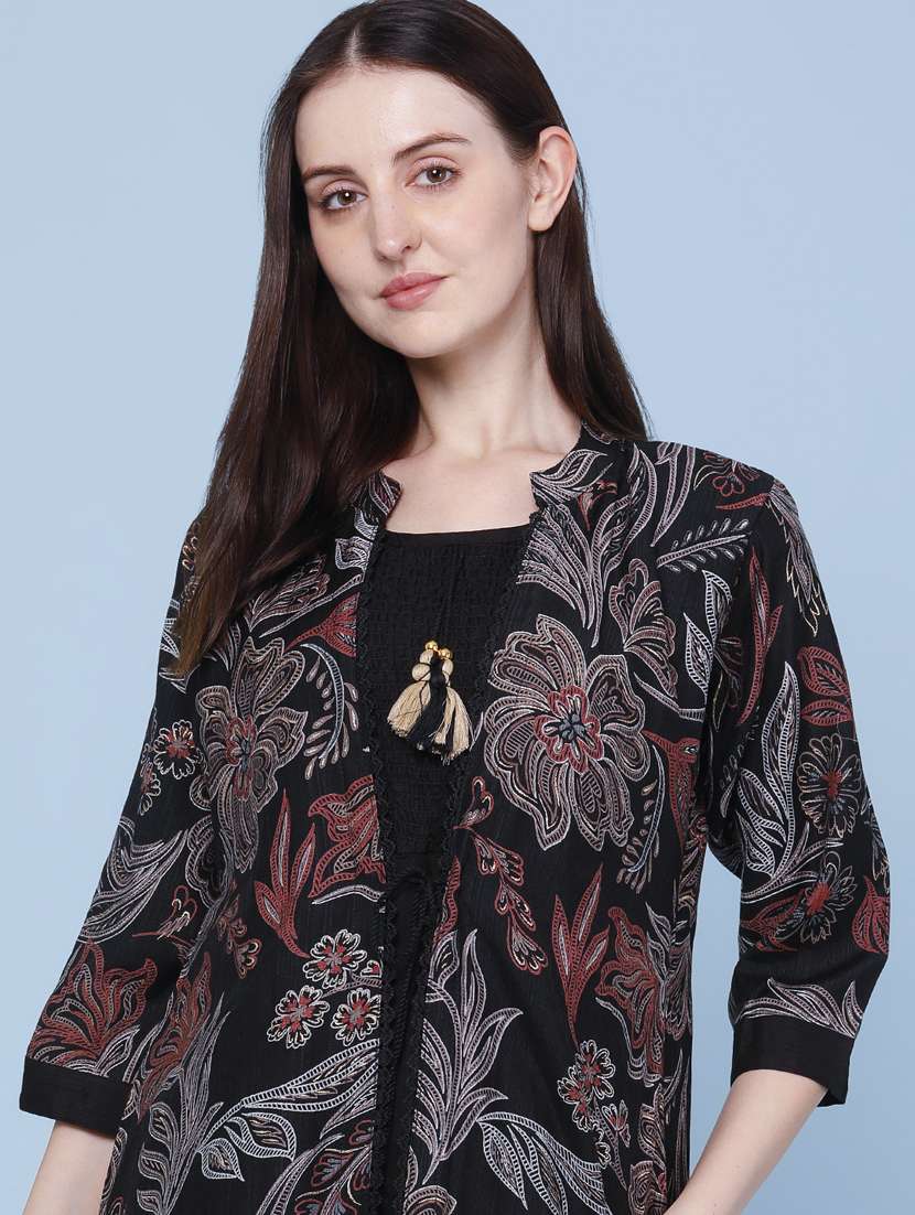 women printed three quarter sleeve kurta - 22467967 -  Standard Image - 1