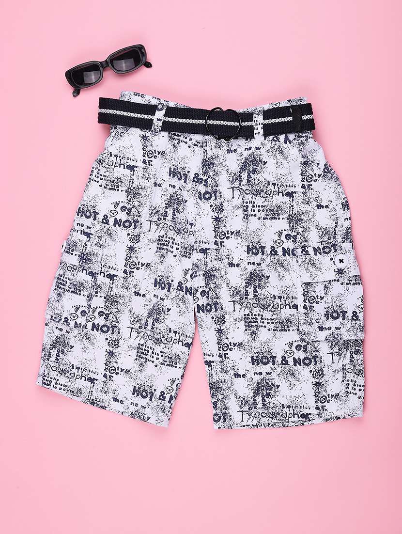boys printed mid rise three fourth shorts - 22468015 -  Standard Image - 1