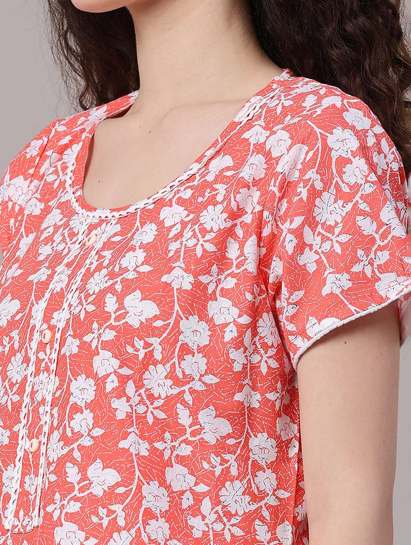 Women Printed Round Neck Nighty - 22468017 -  Standard Image - 1