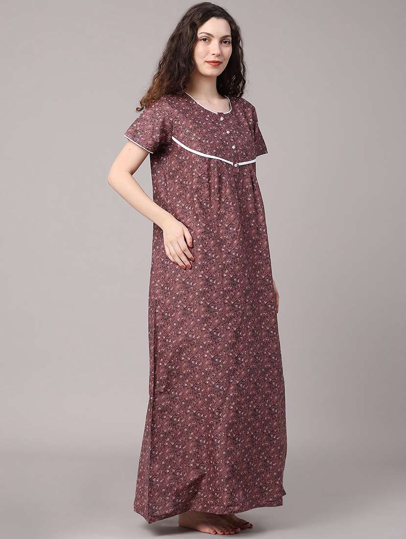 women printed round neck nighty - 22468023 -  Standard Image - 4