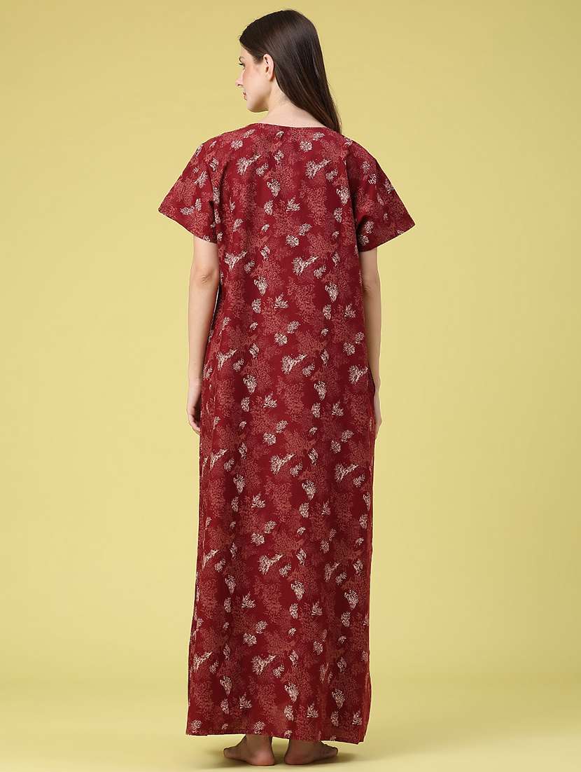 women printed square neck nighty - 22468029 -  Standard Image - 4
