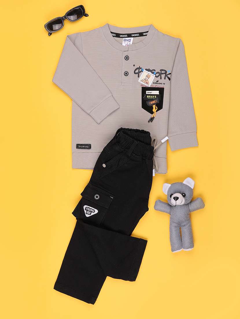 Boys Printed Long Sleeves Full Length Set - 22468081 -  Standard Image - 1