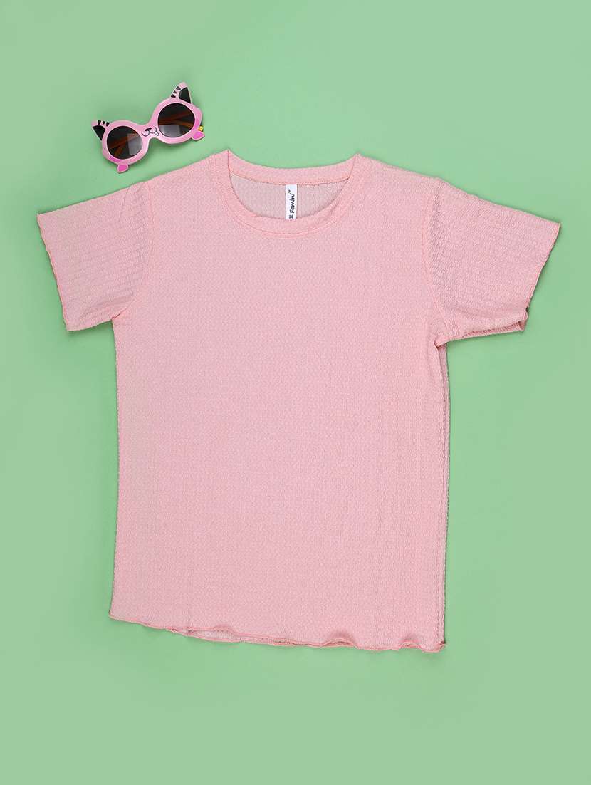 girls self design round neck casual tee - 22468252 -  Standard Image - 1