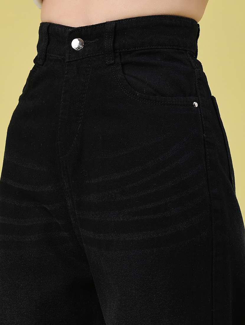 women solid high rise wide leg jeans - 22468337 -  Standard Image - 1