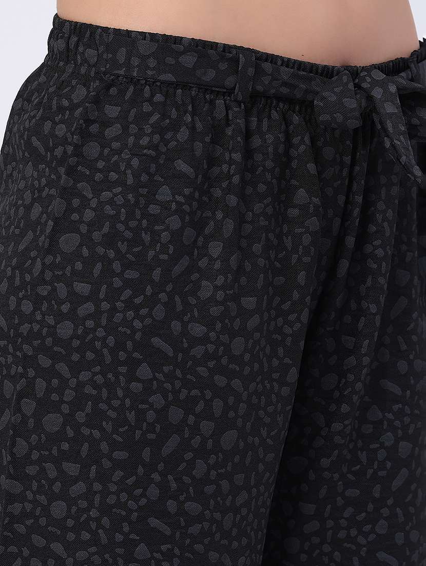 women printed mid rise wide leg trouser - 22468440 -  Standard Image - 1
