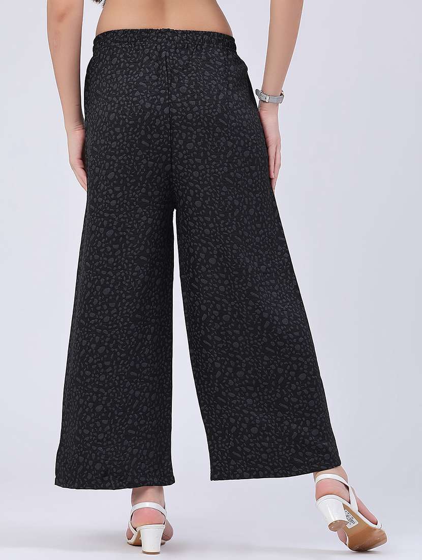 women printed mid rise wide leg trouser - 22468440 -  Standard Image - 4