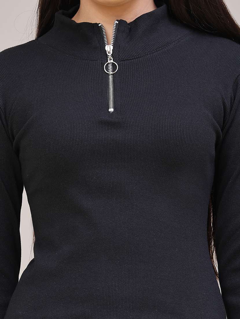 wome solid long sleeves regular top - 22468532 -  Standard Image - 1