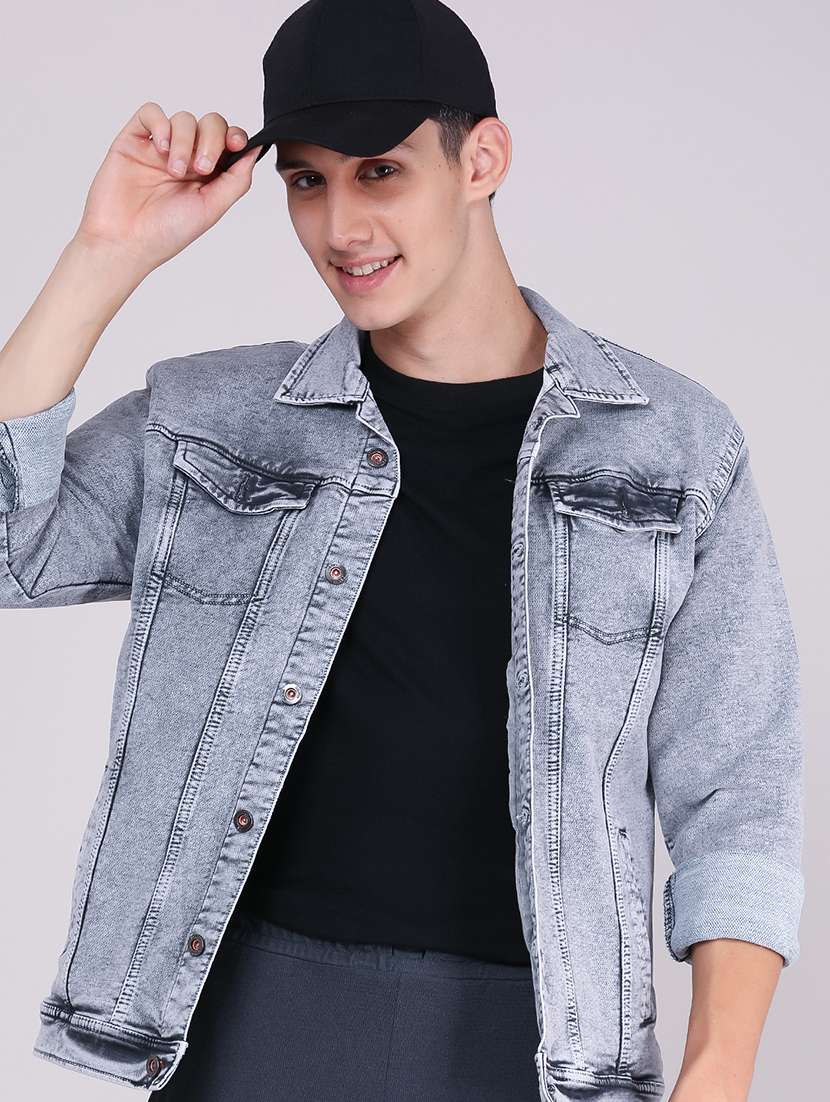 Men Washed Long Sleeve Denim Jacket - 22468739 -  Standard Image - 1