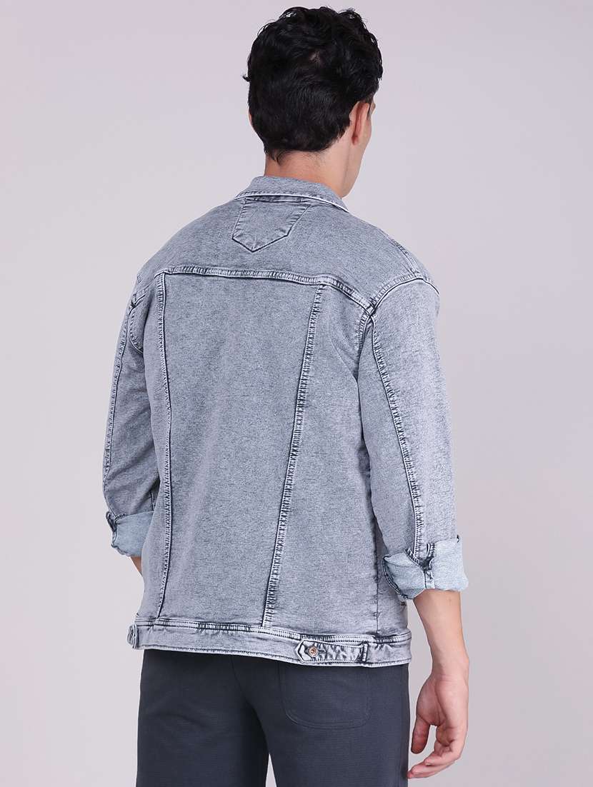 Men Washed Long Sleeve Denim Jacket - 22468739 -  Standard Image - 4
