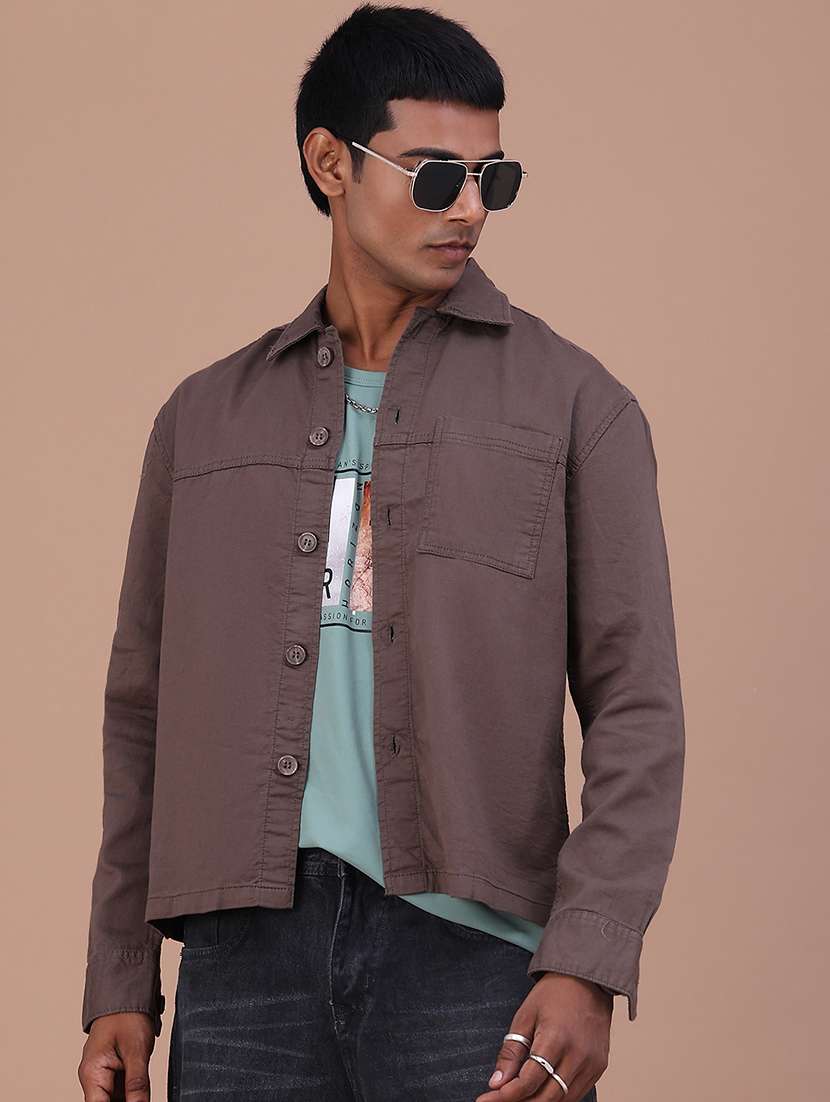 men solid long sleeve regular fit casual shirt