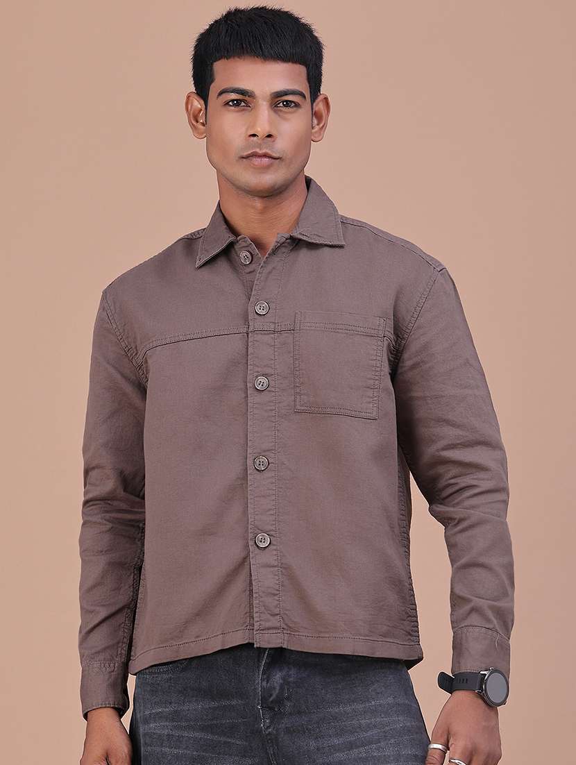 Men Solid Long Sleeve Regular Fit Casual Shirt - 22468789 -  Standard Image - 1