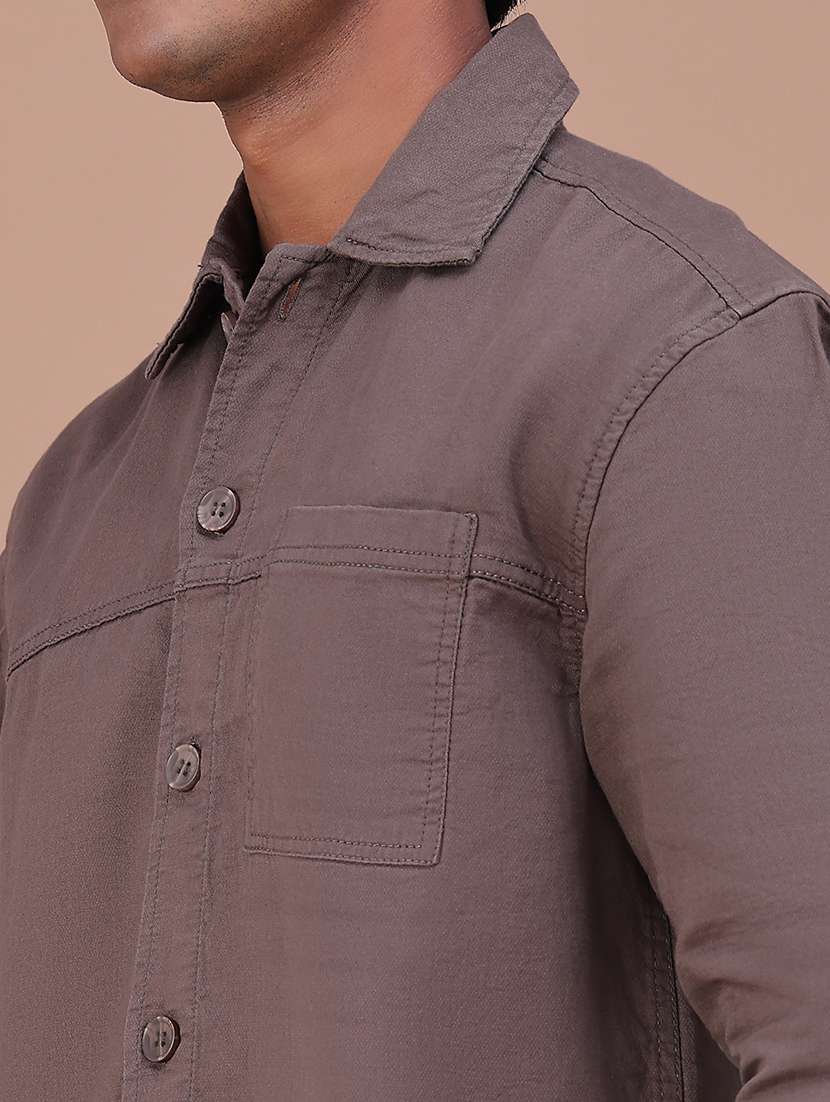 Men Solid Long Sleeve Regular Fit Casual Shirt - 22468789 -  Standard Image - 4
