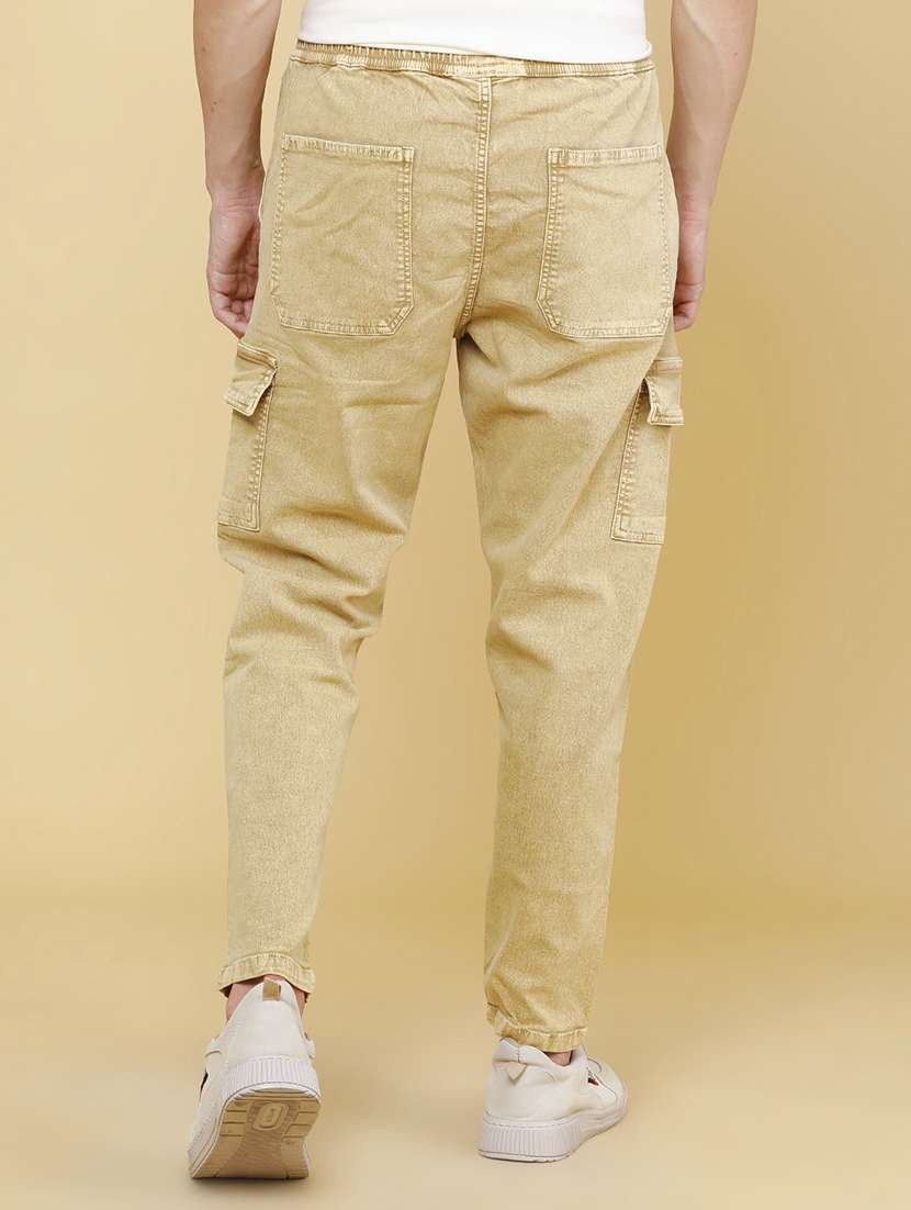 men solid mid rise regular fit cargo  - 22468832 -  Standard Image - 4