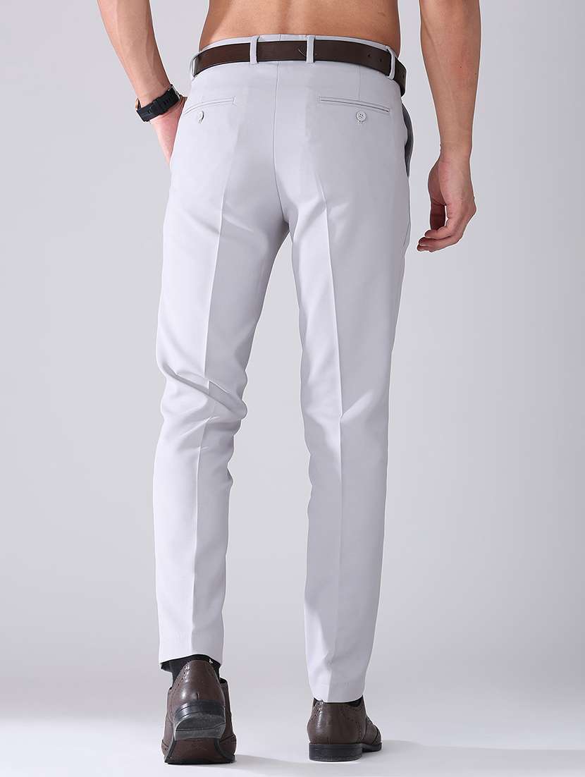 men solid mid rise flat front formal trouser - 22468842 -  Standard Image - 4