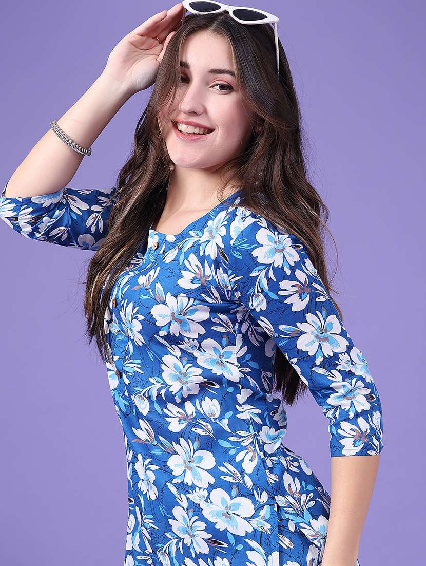 Women Printed Three Quarter Sleeve Ethnic Co-ord Set - 22468952 -  Standard Image - 4