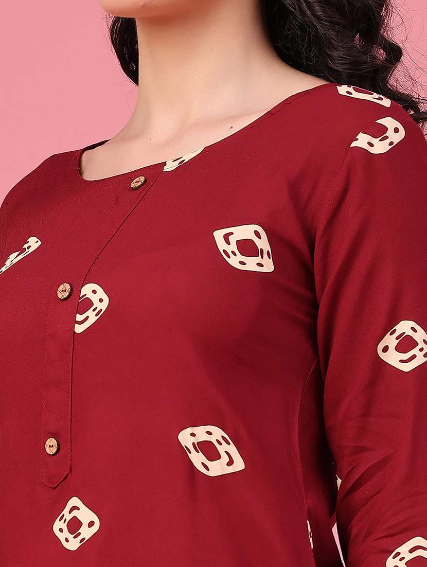 Women Printed Three Quarter Sleeve Ethnic Co-ord Set - 22468966 -  Standard Image - 1